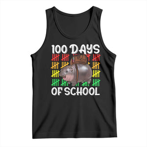 Funny Moo Deng 100 Days Of School Tank Top TS11 Black Print Your Wear