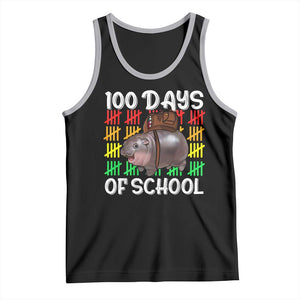 Funny Moo Deng 100 Days Of School Tank Top TS11 Black Athletic Heather Print Your Wear