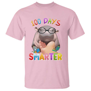 Funny Moo Deng 100 Days Smarter T Shirt Teachers Students 100th Day Of School TS11 Light Pink Print Your Wear