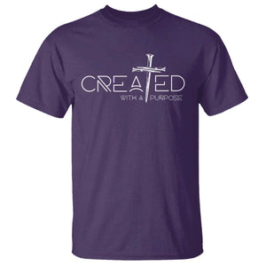 Created With A Purpose T Shirt Christian Faith Cross TS11 Purple Print Your Wear