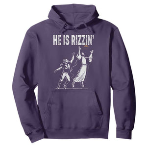 Funny Jesus American Football He Is Rizzin' Hoodie TS11 Purple Print Your Wear