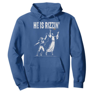 Funny Jesus American Football He Is Rizzin' Hoodie TS11 Royal Blue Print Your Wear