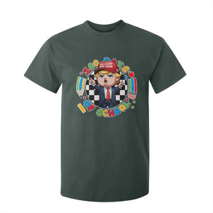 Funny Trump 100 Days Of School T Shirt For Kid Make 100 Days Great Again Pencil Apple TS11 Dark Forest Green Print Your Wear