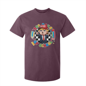 Funny Trump 100 Days Of School T Shirt For Kid Make 100 Days Great Again Pencil Apple TS11 Maroon Print Your Wear