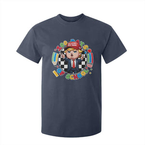 Funny Trump 100 Days Of School T Shirt For Kid Make 100 Days Great Again Pencil Apple TS11 Navy Print Your Wear