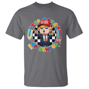 Funny Trump 100 Days Of School T Shirt Make 100 Days Great Again Pencil Apple TS11 Charcoal Print Your Wear