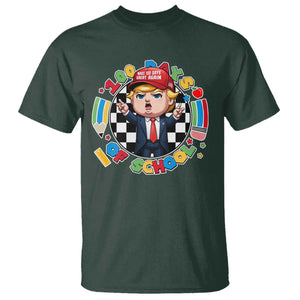 Funny Trump 100 Days Of School T Shirt Make 100 Days Great Again Pencil Apple TS11 Dark Forest Green Print Your Wear