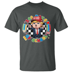 Funny Trump 100 Days Of School T Shirt Make 100 Days Great Again Pencil Apple TS11 Dark Heather Print Your Wear