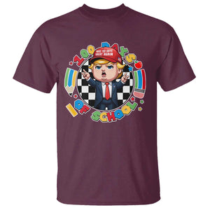 Funny Trump 100 Days Of School T Shirt Make 100 Days Great Again Pencil Apple TS11 Maroon Print Your Wear