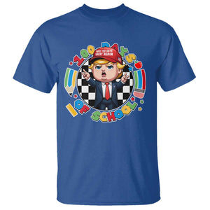 Funny Trump 100 Days Of School T Shirt Make 100 Days Great Again Pencil Apple TS11 Royal Blue Print Your Wear