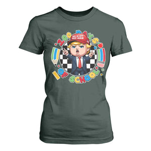 Funny Trump 100 Days Of School T Shirt For Women Make 100 Days Great Again Pencil Apple TS11 Dark Forest Green Print Your Wear