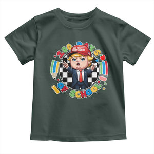 Funny Trump 100 Days Of School Toddler T Shirt Make 100 Days Great Again Pencil Apple TS11 Dark Forest Green Print Your Wear