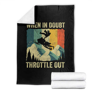 Funny Snowmobile Sled When In Doubt Throttle Out Throw Blanket Winter Sports TS11 Black Print Your Wear