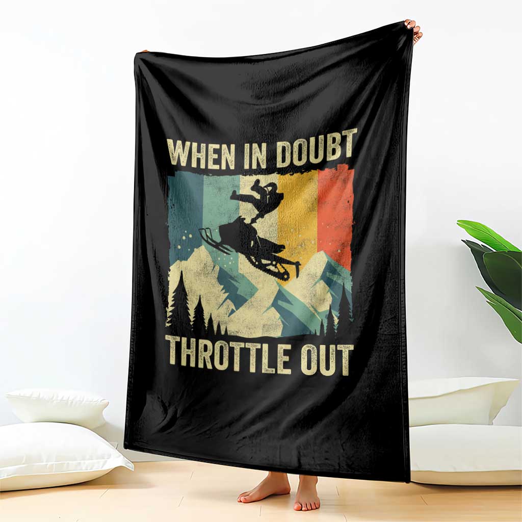 Funny Snowmobile Sled When In Doubt Throttle Out Throw Blanket Winter Sports TS11 Print Your Wear