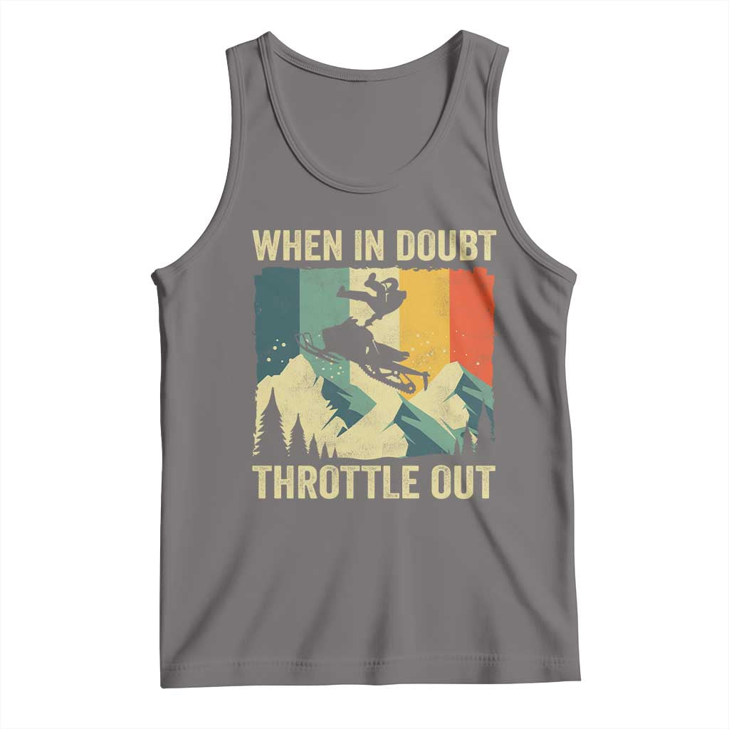 Funny Snowmobile Sled When In Doubt Throttle Out Tank Top Winter Sports TS11 Deep Heather Print Your Wear