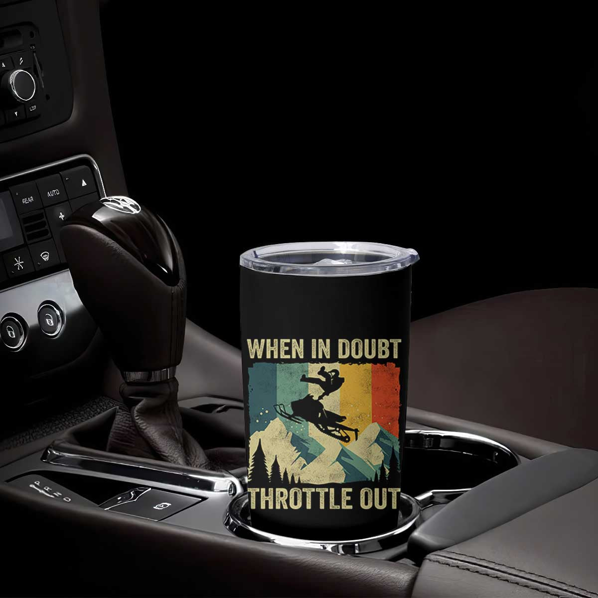 Funny Snowmobile Sled When In Doubt Throttle Out Tumbler Cup Winter Sports TS11 Print Your Wear