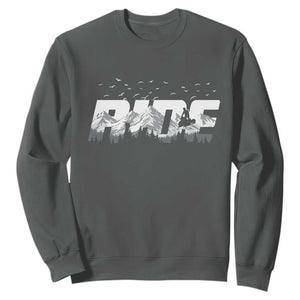 Snowmobile Ride Motor Sled Racing Winter Mountain Sports Fan Sweatshirt TS11 Dark Heather Print Your Wear