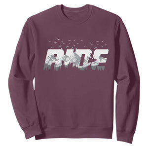 Snowmobile Ride Motor Sled Racing Winter Mountain Sports Fan Sweatshirt TS11 Maroon Print Your Wear