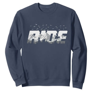 Snowmobile Ride Motor Sled Racing Winter Mountain Sports Fan Sweatshirt TS11 Navy Print Your Wear