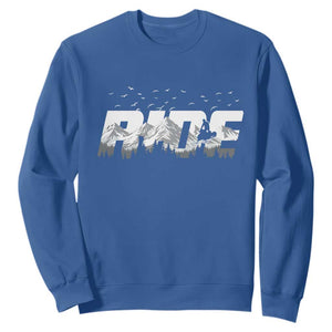 Snowmobile Ride Motor Sled Racing Winter Mountain Sports Fan Sweatshirt TS11 Royal Blue Print Your Wear