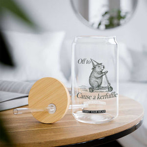 Off To Cause A Kerfuffle Glass Can Funny Groundhog Scooter Chaos TS11 Print Your Wear