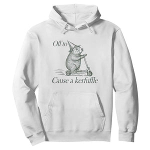 Off To Cause A Kerfuffle Hoodie Funny Groundhog Scooter Chaos TS11 White Print Your Wear