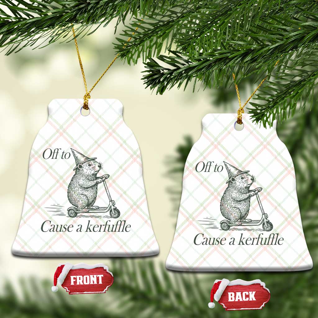 Off To Cause A Kerfuffle Ceramic Ornament Funny Groundhog Scooter Chaos TS11 Print Your Wear