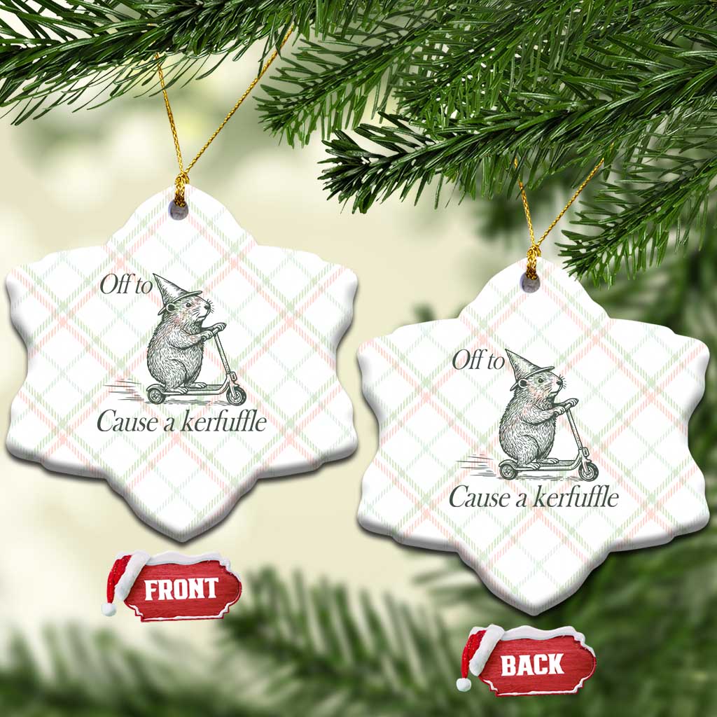 Off To Cause A Kerfuffle Ceramic Ornament Funny Groundhog Scooter Chaos TS11 Print Your Wear