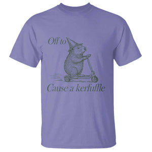 Off To Cause A Kerfuffle T Shirt Funny Groundhog Scooter Chaos TS11 Violet Print Your Wear