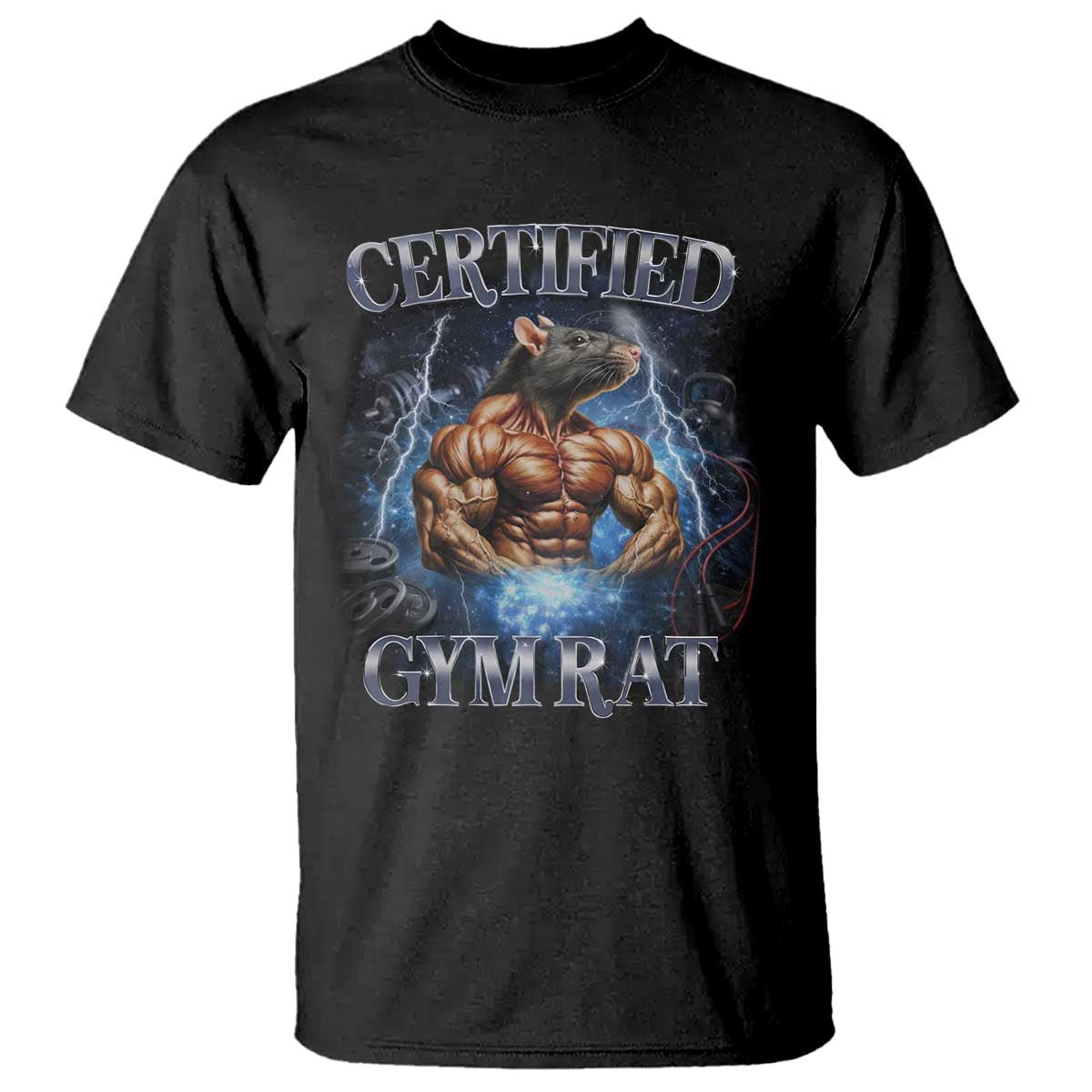 Funny Certified Gym Rat T Shirt Fitness Bodybuilding Gym Lovers Meme TS11 Black Print Your Wear