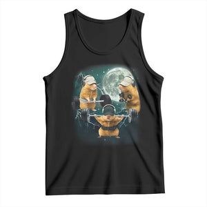 Funny Three Hamster Deadlift Gym Rat Moon Training Weightlifting Meme Tank Top TS11 Black Print Your Wear