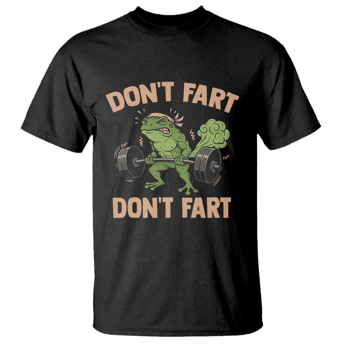 Gym Frog T Shirt Dont Fart Workout Weights Squat Humor TS11 Black Print Your Wear