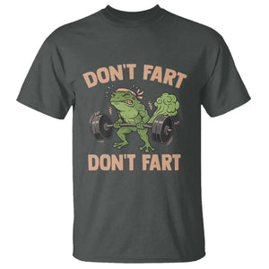 Gym Frog T Shirt Dont Fart Workout Weights Squat Humor TS11 Dark Heather Print Your Wear