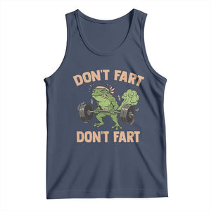 Gym Frog Tank Top Dont Fart Workout Weights Squat Humor TS11 Navy Print Your Wear