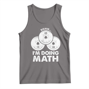 Funny Shhh I Am Doing Math Weightlifting Workout Training Tank Top TS11 Deep Heather Print Your Wear