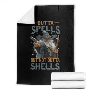Outta Spells But Not Outta Shells Throw Blanket Funny Fantasy Meme TS11 Black Print Your Wear