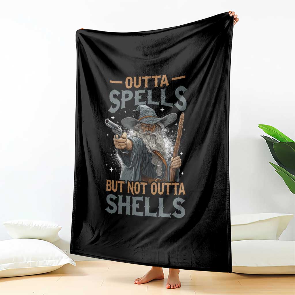 Outta Spells But Not Outta Shells Throw Blanket Funny Fantasy Meme TS11 Print Your Wear