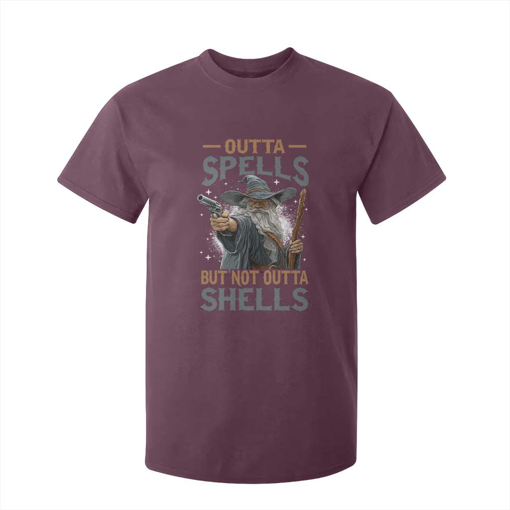 Outta Spells But Not Outta Shells T Shirt For Kid Funny Fantasy Meme TS11 Maroon Print Your Wear