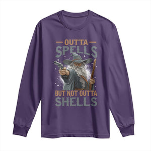 Outta Spells But Not Outta Shells Long Sleeve Shirt Funny Fantasy Meme TS11 Purple Print Your Wear
