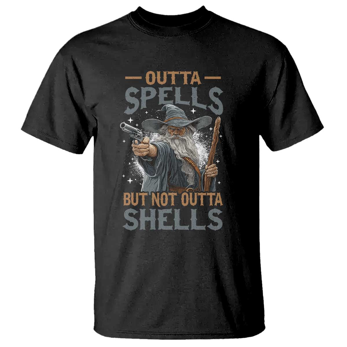 Outta Spells But Not Outta Shells T Shirt Funny Fantasy Meme TS11 Black Print Your Wear
