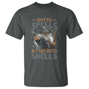 Outta Spells But Not Outta Shells T Shirt Funny Fantasy Meme TS11 Dark Heather Print Your Wear