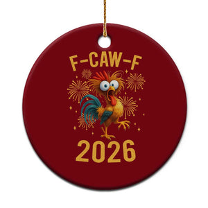 F Caw F 2026 Happy New Year Ceramic Ornament Funny Chicken Rooster TS11 1pc Red Print Your Wear