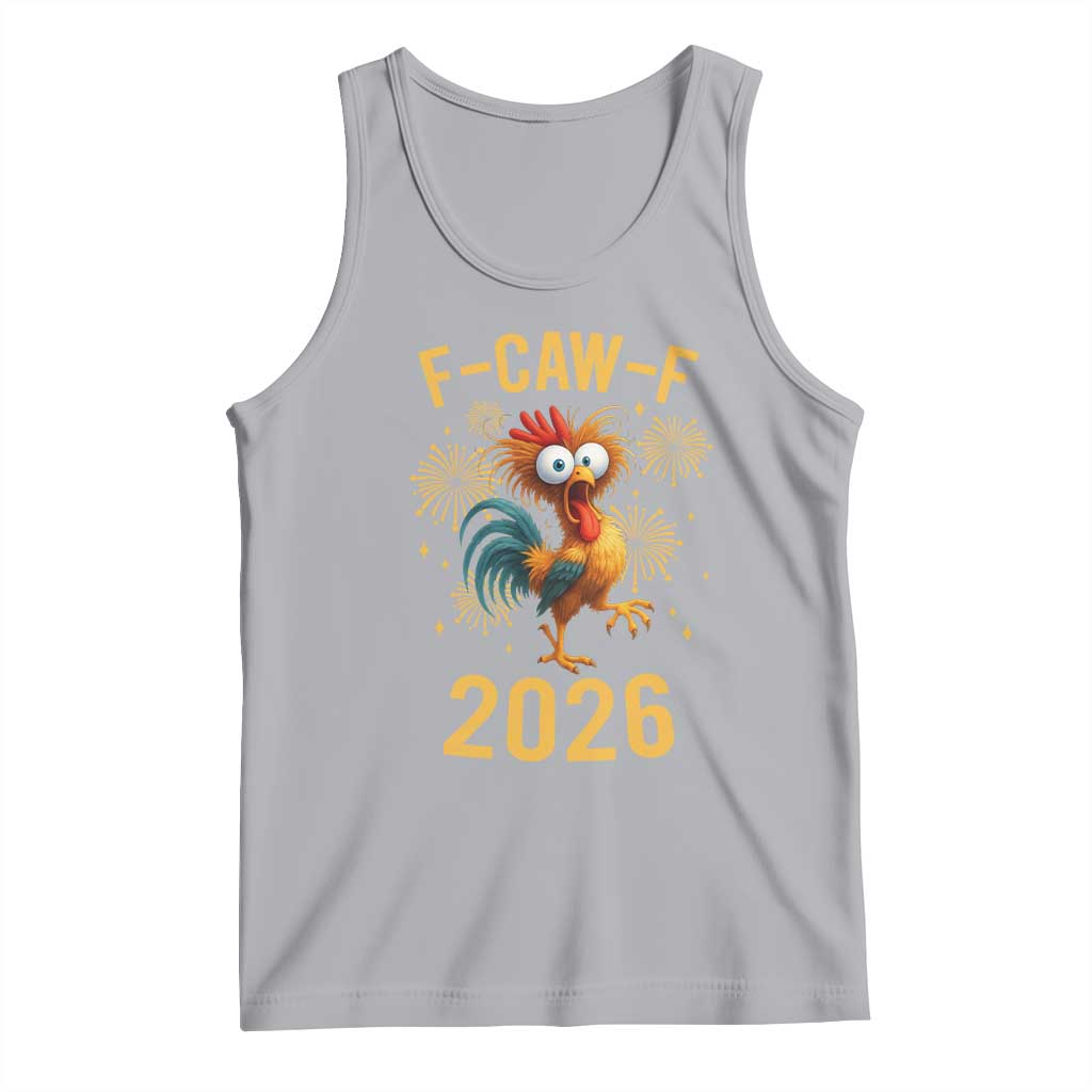 F Caw F 2026 Happy New Year Tank Top Funny Chicken Rooster TS11 Athletic Heather Print Your Wear