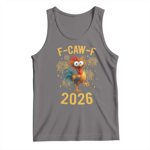 F Caw F 2026 Happy New Year Tank Top Funny Chicken Rooster TS11 Deep Heather Print Your Wear