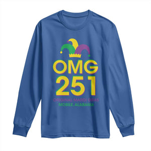 Funny Mardi Gras In Mobile Alabama Long Sleeve Shirt OMG 251 Original Mardi Gras Jester Hat TS11 Royal Blue Print Your Wear