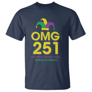 Funny Mardi Gras In Mobile Alabama T Shirt OMG 251 Original Mardi Gras Jester Hat TS11 Navy Print Your Wear