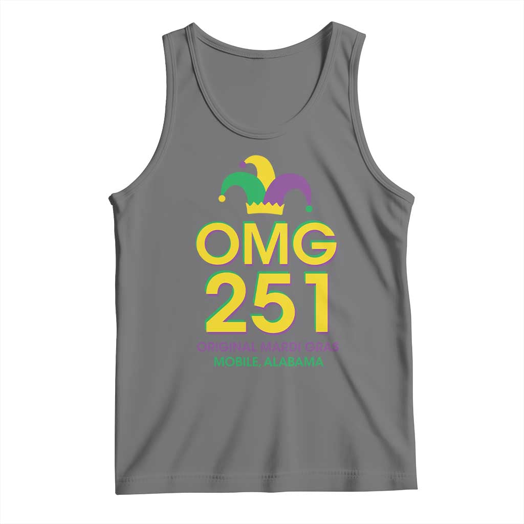 Funny Mardi Gras In Mobile Alabama Tank Top OMG 251 Original Mardi Gras Jester Hat TS11 Black Heather Print Your Wear