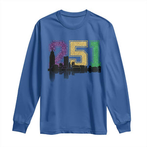 Funny Mardi Gras Mobile Alabama Long Sleeve Shirt 251 Skyline Area Code Glitter Print TS11 Royal Blue Print Your Wear