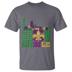 Funny Mardi Gras Mobile Alabama 251 T Shirt Skyline Area Code Glitter Print TS11 Charcoal Print Your Wear