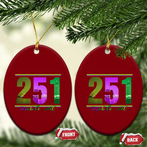Funny Mardi Gras In Mobile Alabama 251 Ceramic Ornament Skyline Area Code TS11 Print Your Wear